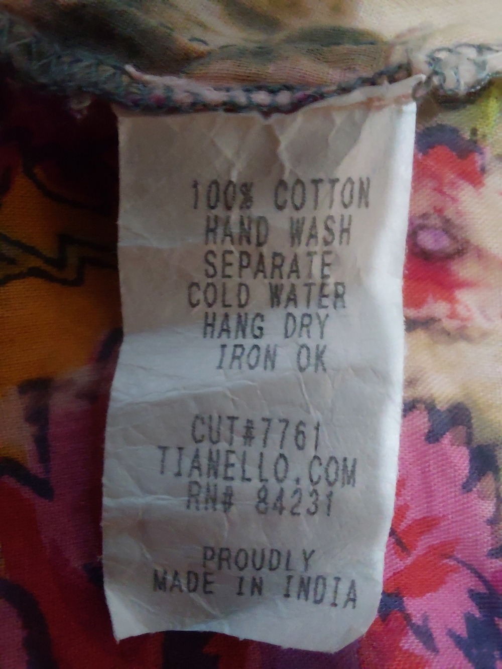 EUC Sz M Tianello Multicolor Floral Boho Tie Dye Embroidered Peasant - Picture 11 of 11